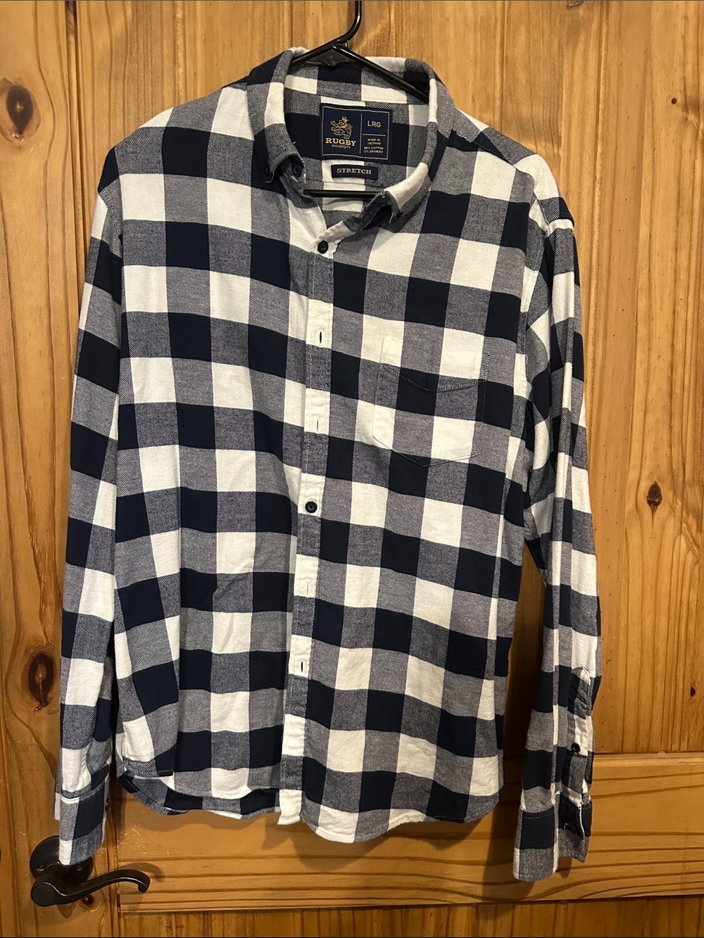 Polo by Ralph Lauren Navy and White Buffalo Check Button-Down Shirt